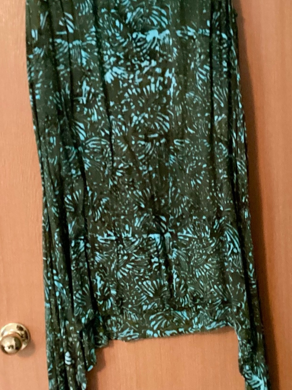 Blue and Olive Green Asymmetrical Dress